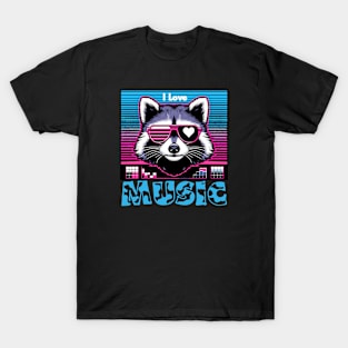 Music lover raccoon. T-Shirt